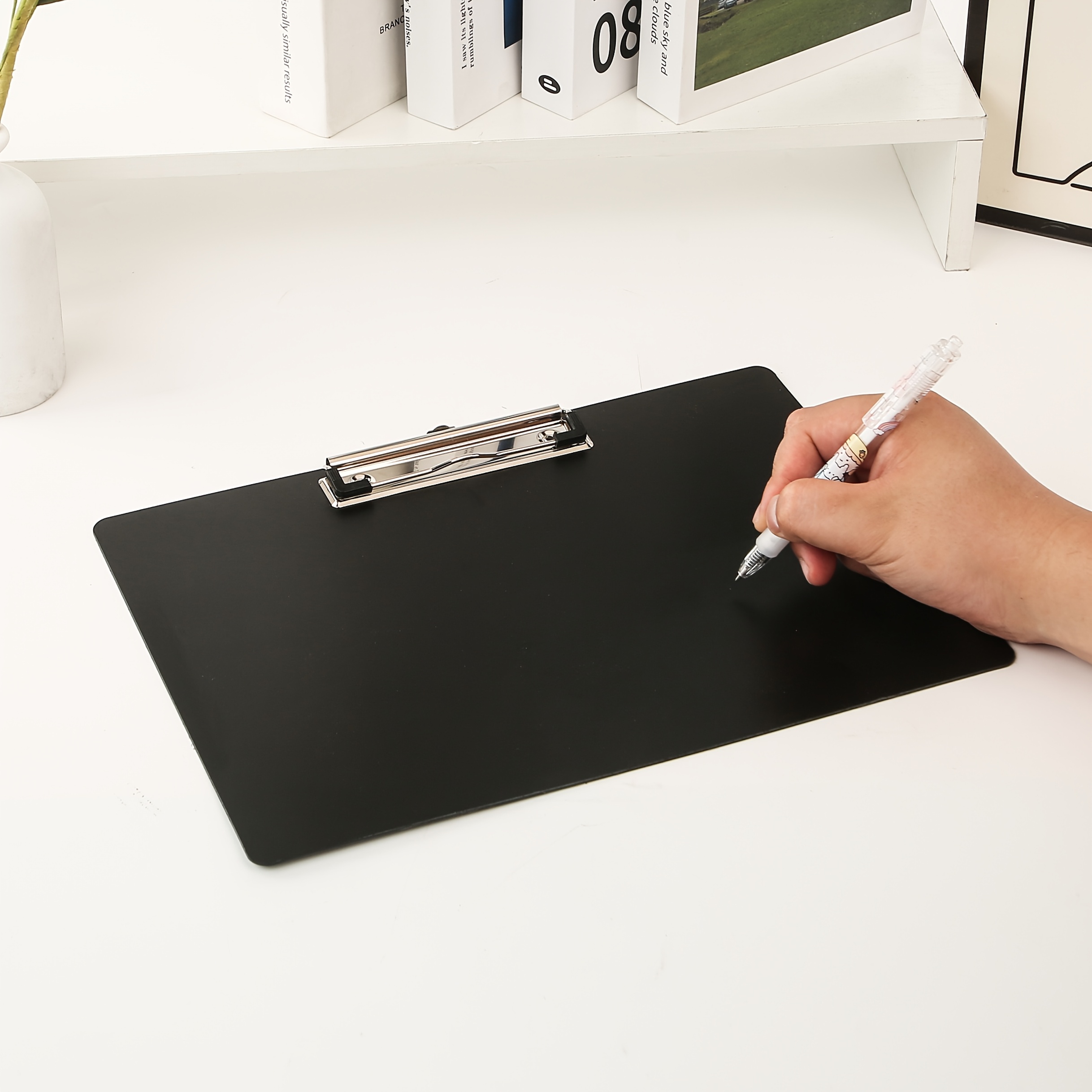 TEMU -on Writing Board With Hooks Hung On The Wall. The Pp Document Clipper Is Suitable For Writing On A4 Envelopes. The Writing Pad Is Suitable For
