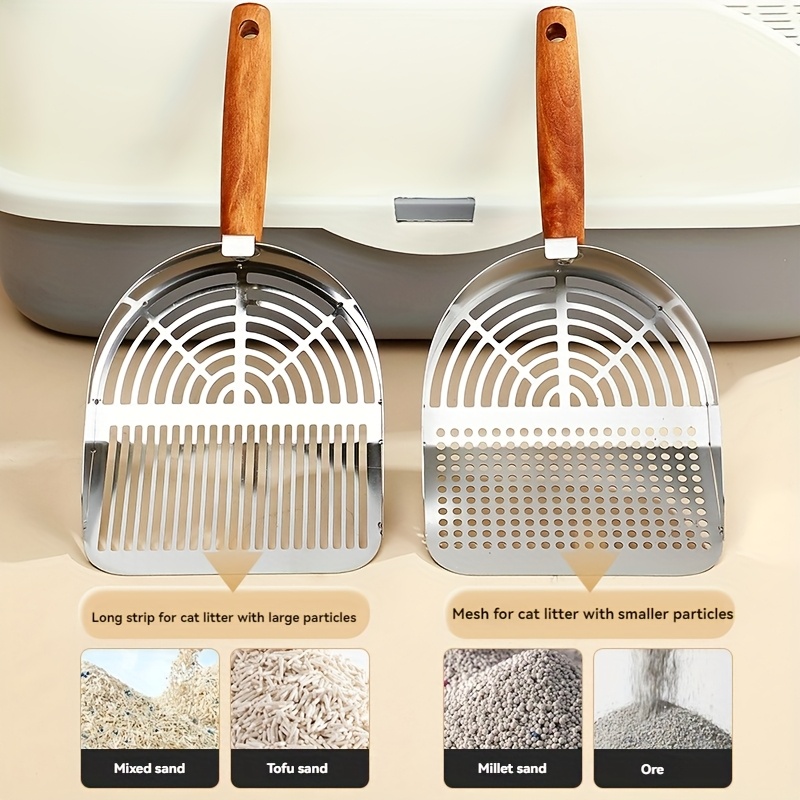 1个带人体工学手柄和排水孔的大号不锈钢猫砂铲 - 耐用防锈设计，高效去除粘块，无杂乱清洁，宠物废弃物处理 商品详情 3