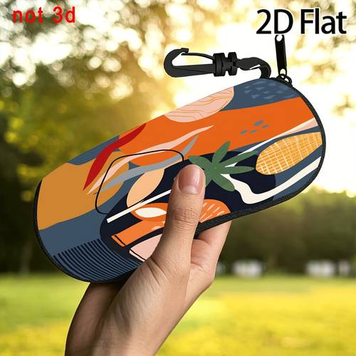 2d flat printing 1pc abstract geometric pattern patterned glasses case portable with lightweight and durable unisex fashion accessory suitable for sunglasses mothers day daily use graduation gift thanksgiving
