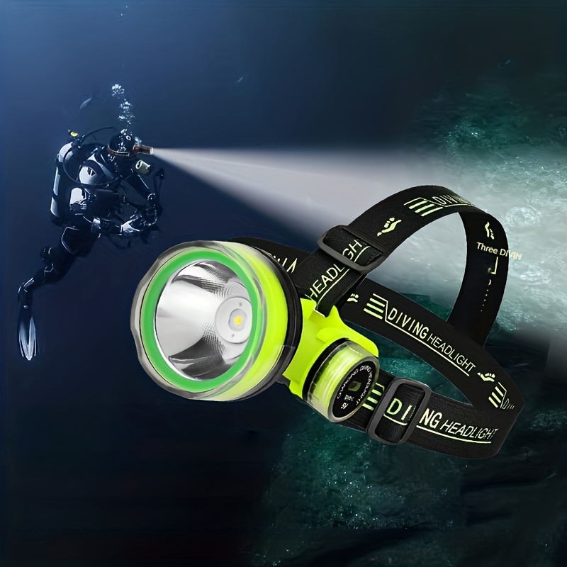 

Fixed Focus Diving Headlight, Strong Light Long Battery Life Led Diving Headlight, Capacity 1800 Mah Range 350m