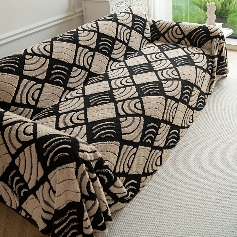 TEMU Jit1 New Bohemian Style Sofa Cover, Comfortable Sofa Blanket, Suitable For Pets, Luxurious Thick Velvet Sofa Cover, Machine Washable Plush