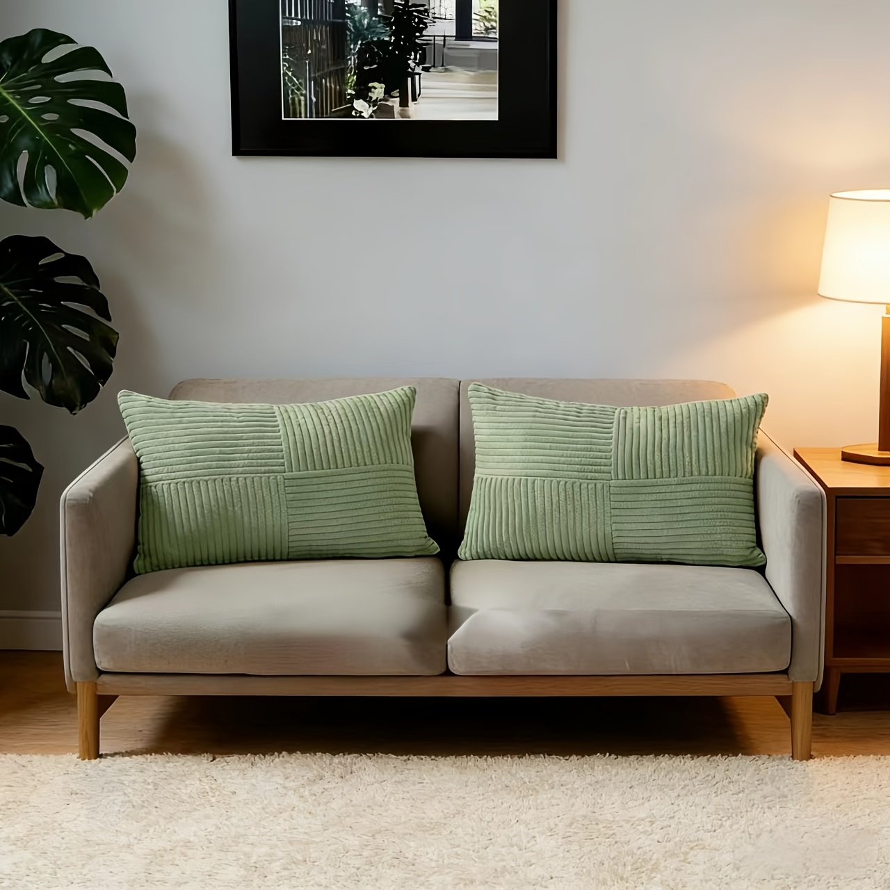 TEMU 2pcs Housse de coussin de décoration de canapé de salon style de velours "Disponible uniquement pour housse de coussin"