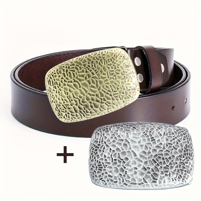 Gothic Snake Pattern Leather Belt Set with Replaceable Buckle - Unisex