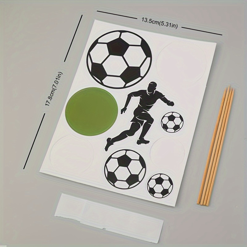 YARNOW 16-Piece Football Soccer Player Birthday Cake Decorations - Sports Theme Party Topper Set