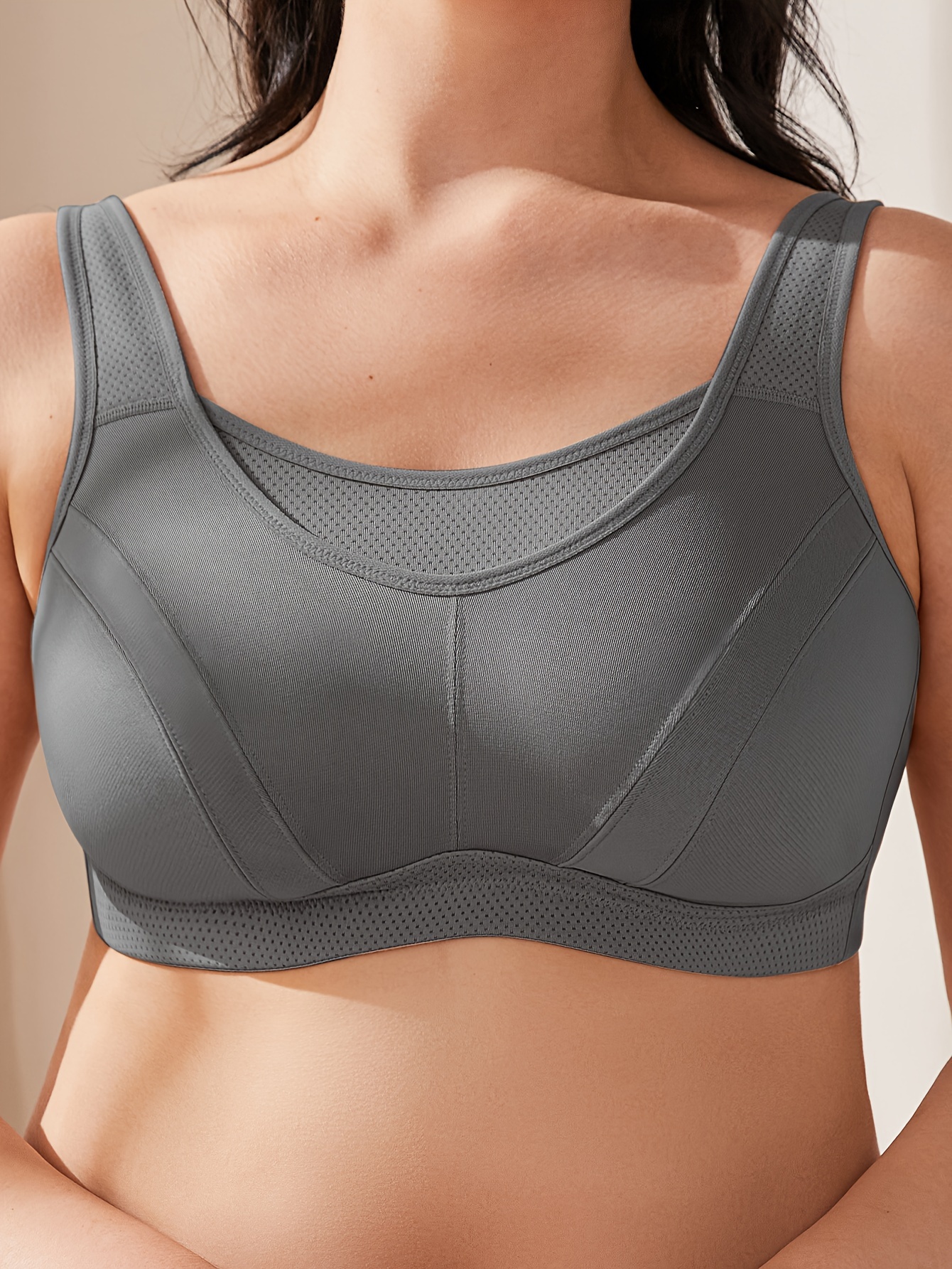 Wingslove Womens High Impact Sport Bras Plus Size Gym Full Cup Wirefree  Crop Top