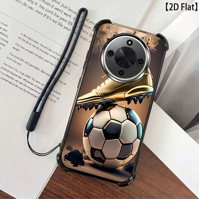 TEMU Phone Case - 2d Flat, Compatible With Honor Magic 7 Lite/ Magic 6 Lite / Lite, Aesthetic Durable Anti-fall Lanyard Case, 2pcs Set: 1 Soft Tpu