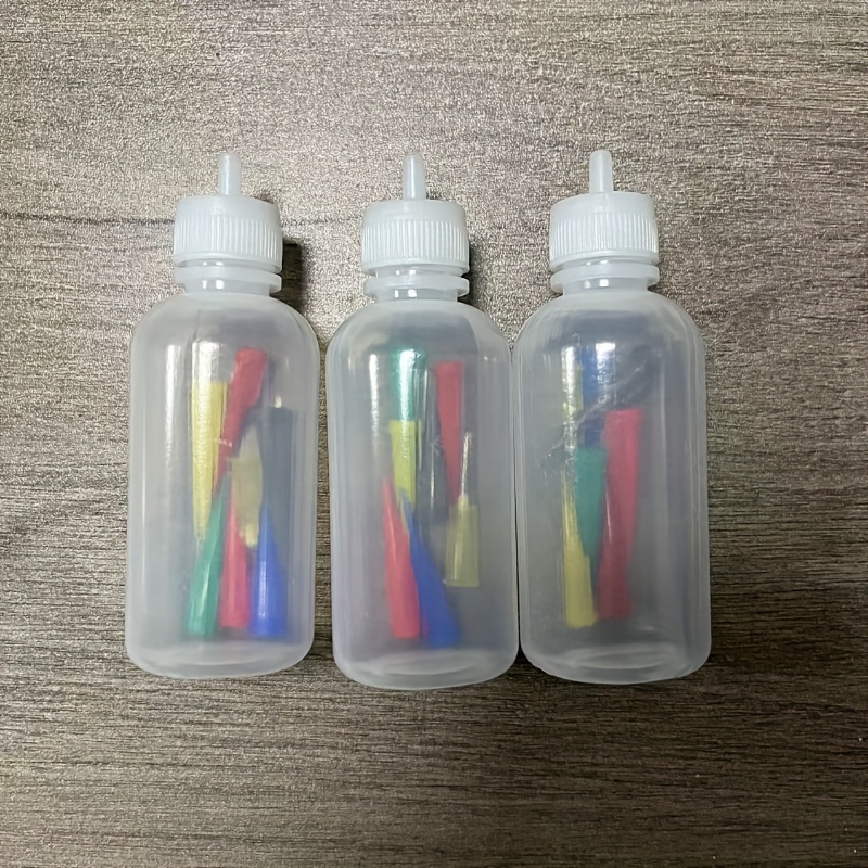 3pcs 50ml Pottery Mud Painting Bottle Squeeze Mud Bottle 7-needle Texture Ceramic Coloring Glaze Painted Clay Sculpture Tool