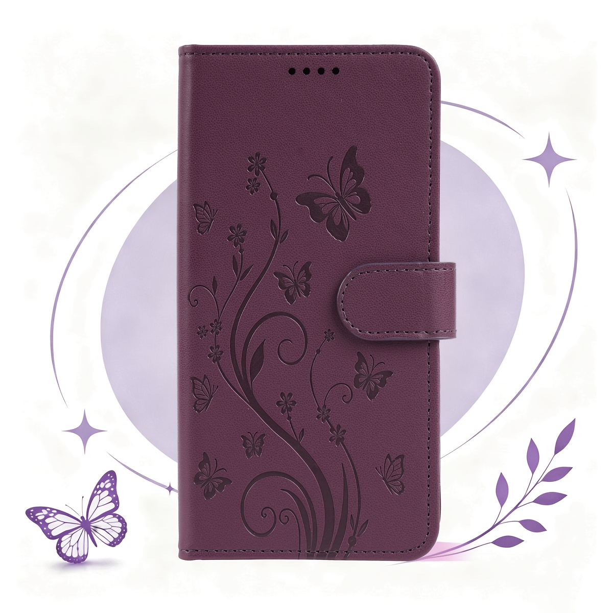 TEMU Phone Case - Magnetic Wallet Case, Suitable For Iphone 14/13/12, Flip Cover, With 3 Card Slots, 360 Full Protection, Built-in Adjustable