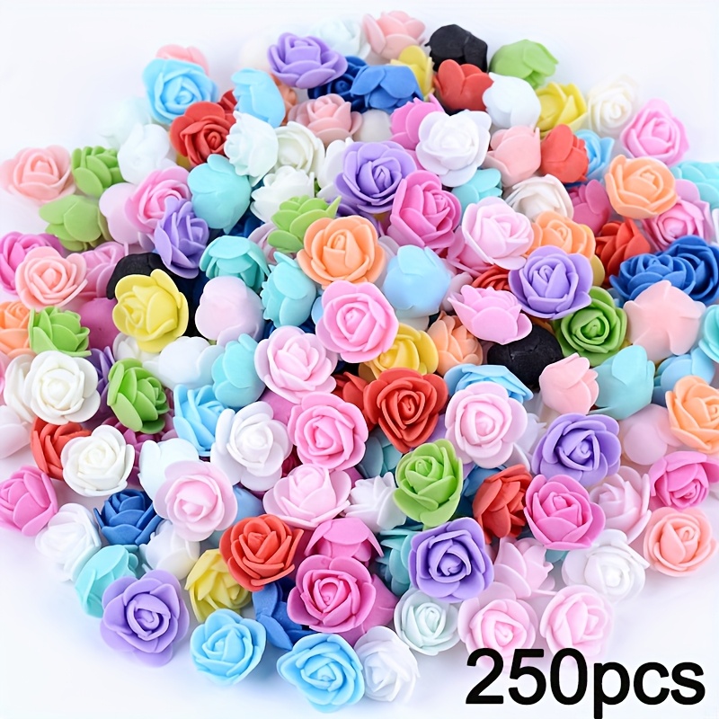 Artificial Flowers 250pcs 1.57in Mini Fake Roses For Diy Wedding Bouquets Centerpieces Party Baby Shower Scrapbooking Gift Box Diy Crafts Wreath