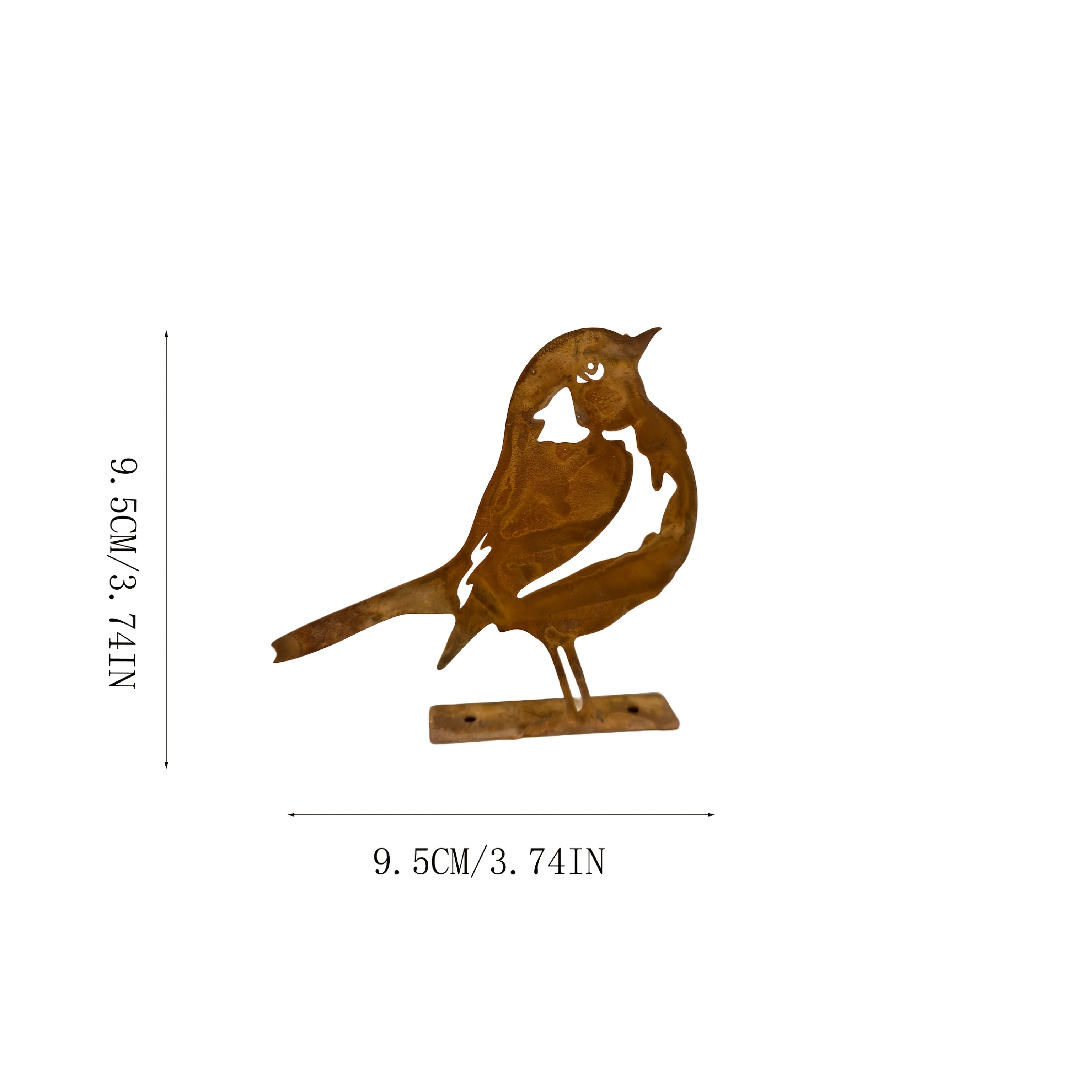 Image of 1pc Vintage Metal Bird Figurine - Rustic Bird Of Garden Statue Suitable For Patio, Fence, Yard Decor - Outdoor Standing Bird Sculpture, Metal Bird Artwork