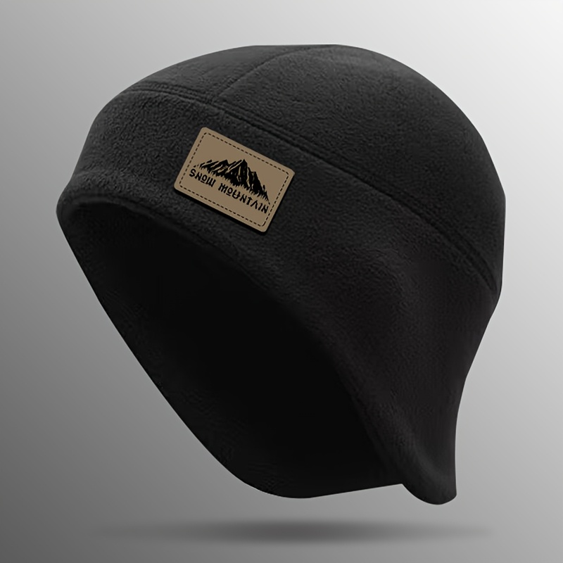 TEMU Hat Winter Outdoor Warm Fleece Ear-warming Cap Versatile Men Women Casual No-brim Running Cap