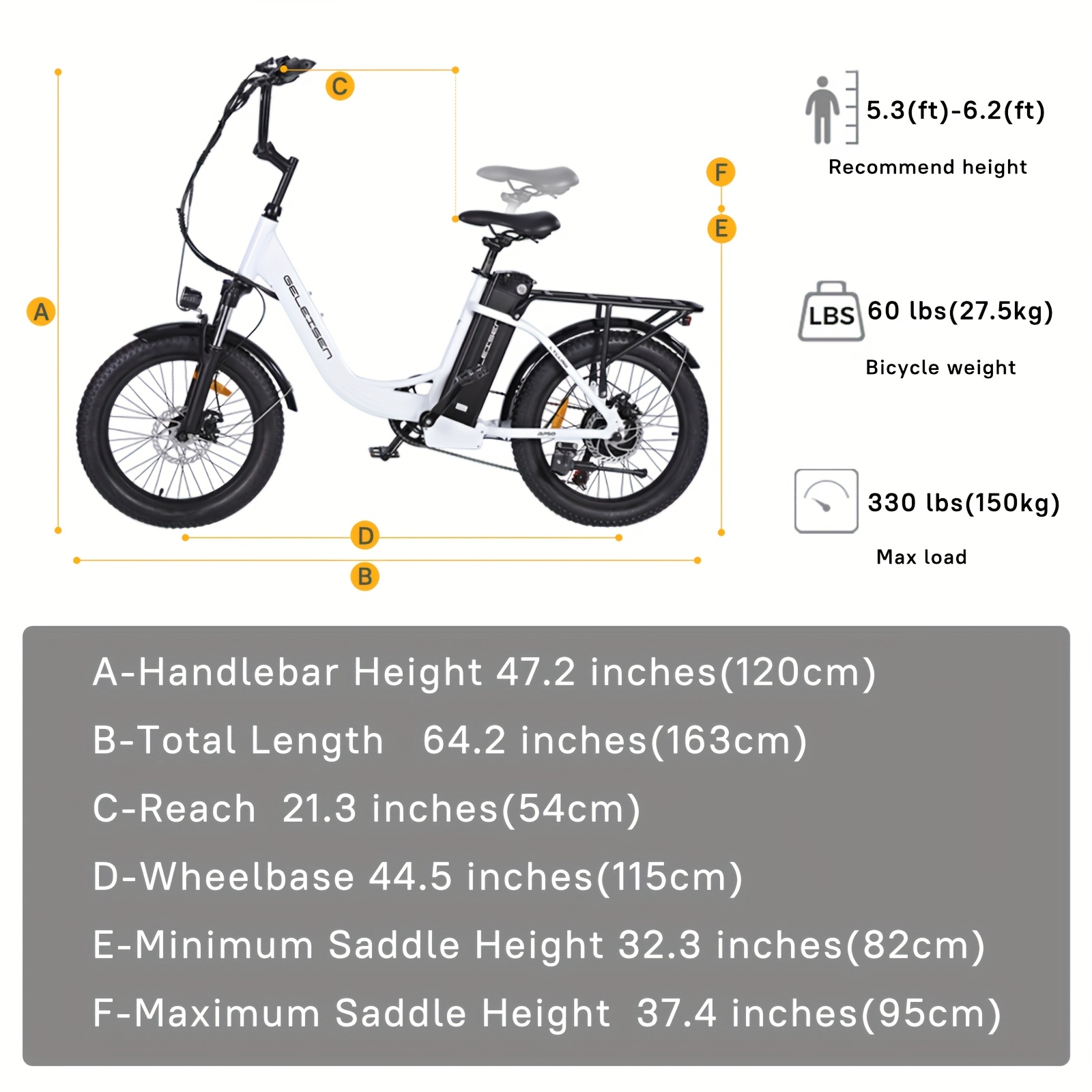 electric bike for adults   real 500w 20 3 0 fat tire electric bicycle 14 5ah 48v removable   range   for   high mph cargo ebike with front suspension   gear Product details 8