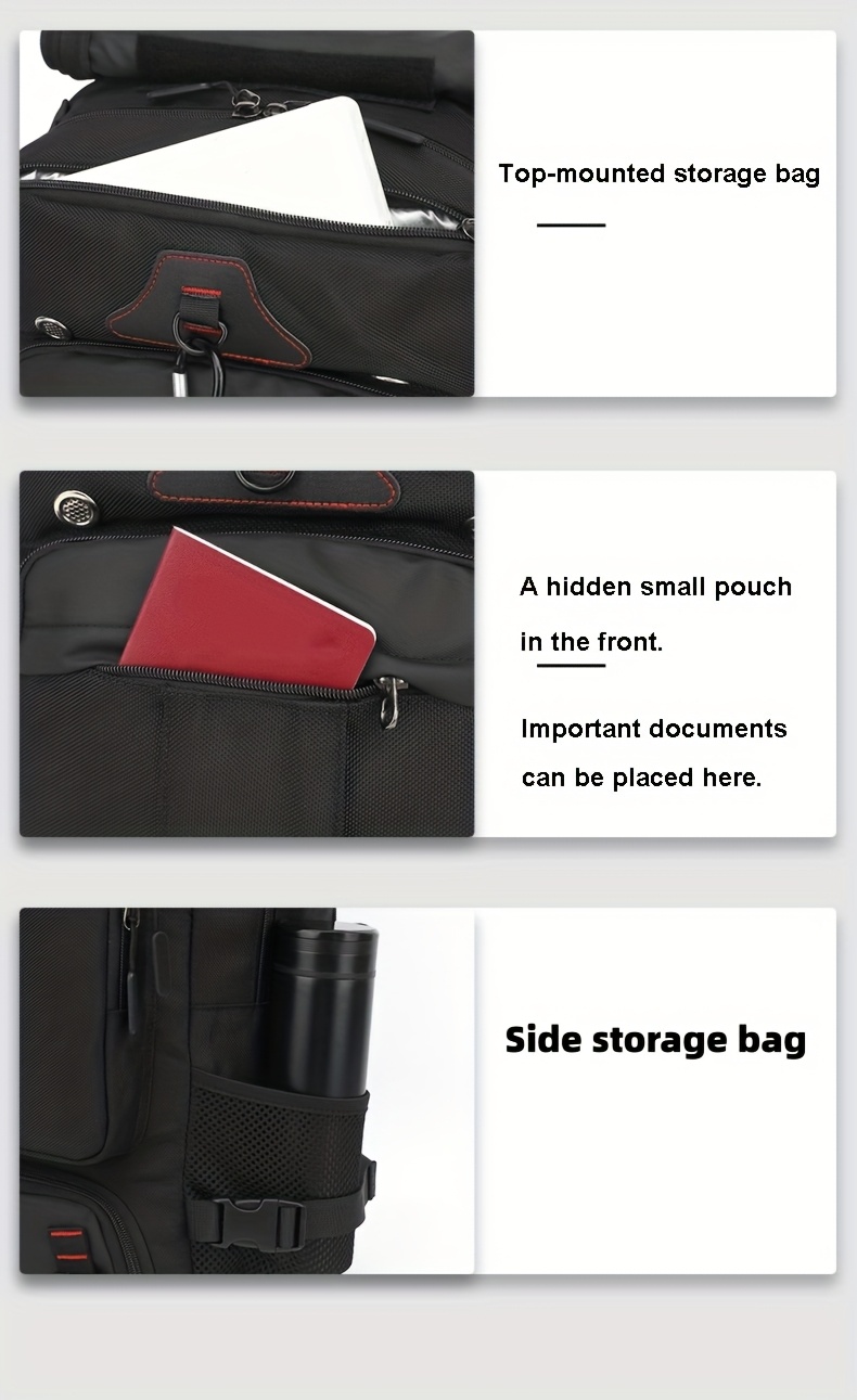 1 SAC À DOSEUR TOURISTIQUE Homme Grande Taille 55-60L Sac à Dos Extérieur Robust avec Poche Chaussures, Convertible en Randonnée/Sac de Voyageur, Nylon Imperméable pour Pluie Intense, Compartiment Principal Verrouillé et Fente Tablette/Ordinateur Portatif