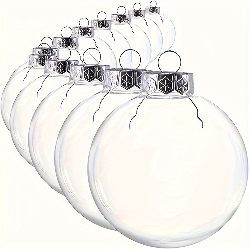 

6pcs Clear Plastic Decorative Balls - Diy Fillable Christmas Ornaments, Crafts & Home Decor - 3.15" Diameter, Miniature