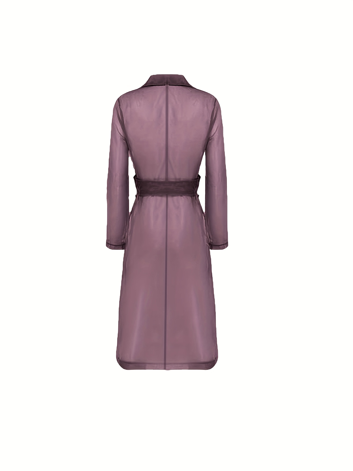 women's sheer mesh belted double breasted lapel coat Temu Canada