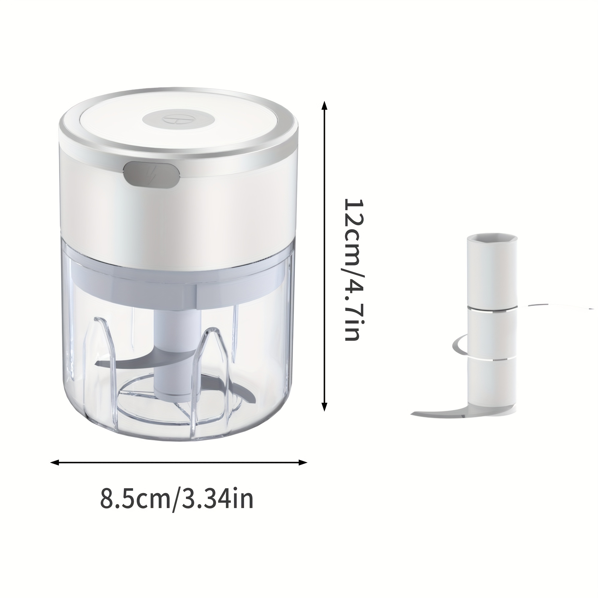 8 45oz automatic electric garlic masher meat grinder multifunctional kitchen food processor with rechargeable battery portable for meat grinding stuffing and   preparation modern kitchen gadget durable plastic body garlic press Product details 1