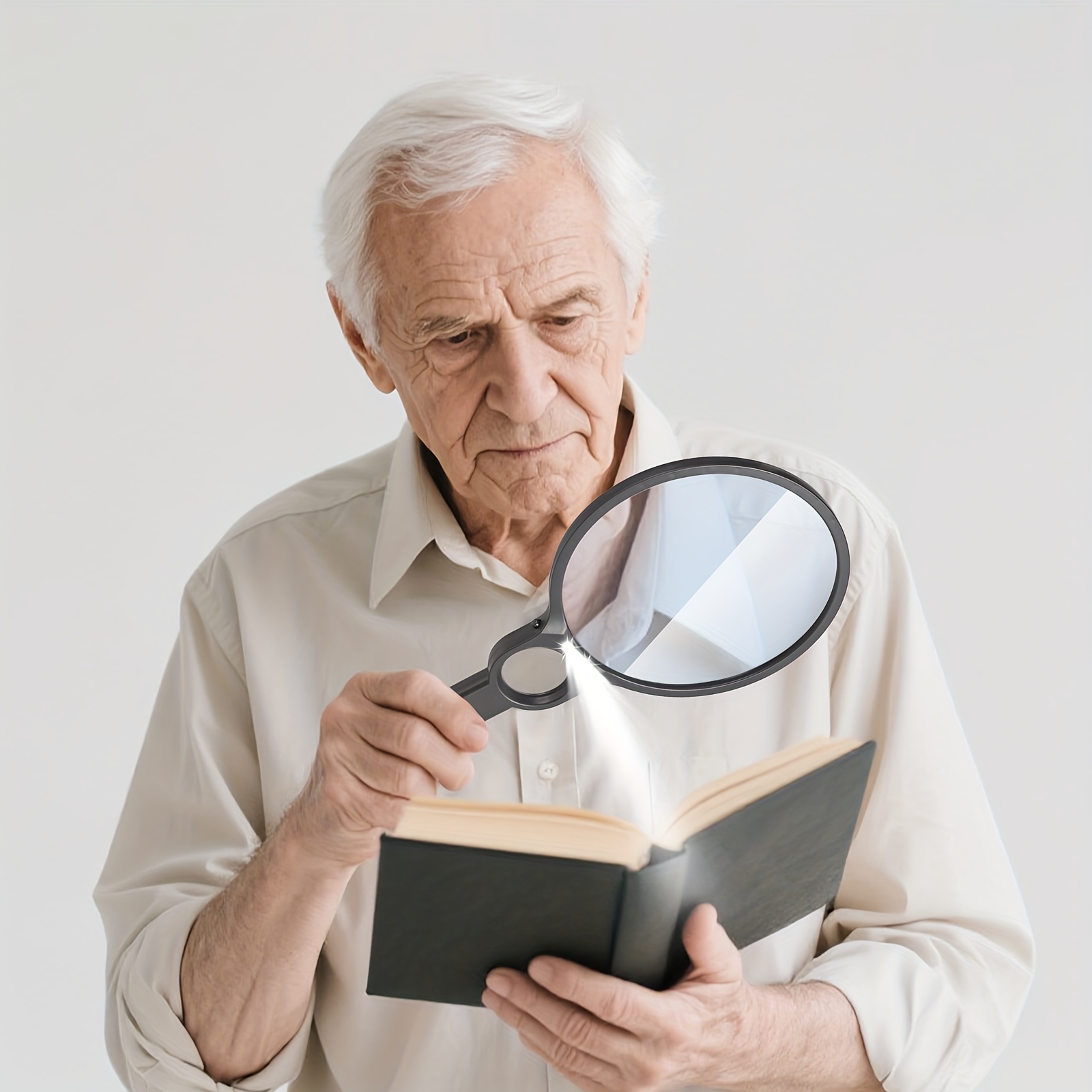 led reading lamp portable and lightweight offers reliable lighting for reading studying   with dual lens 5x 10  for   detail battery powered with two aaa carbon batteries Product details 4