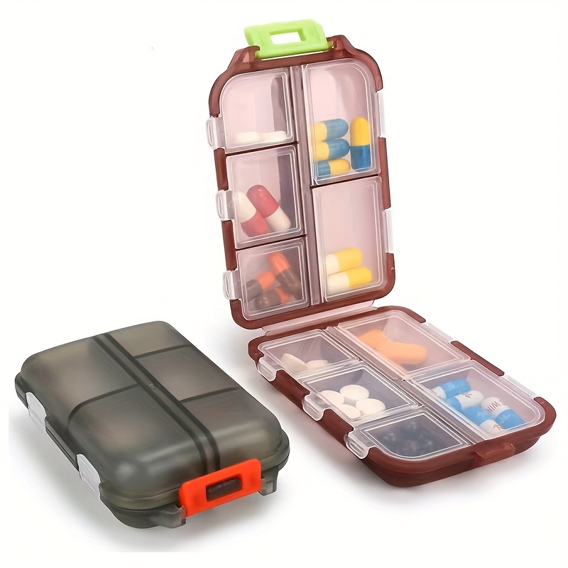 Clear Plastic Portable 7 Compartment Organizer for Medication and Jewelry