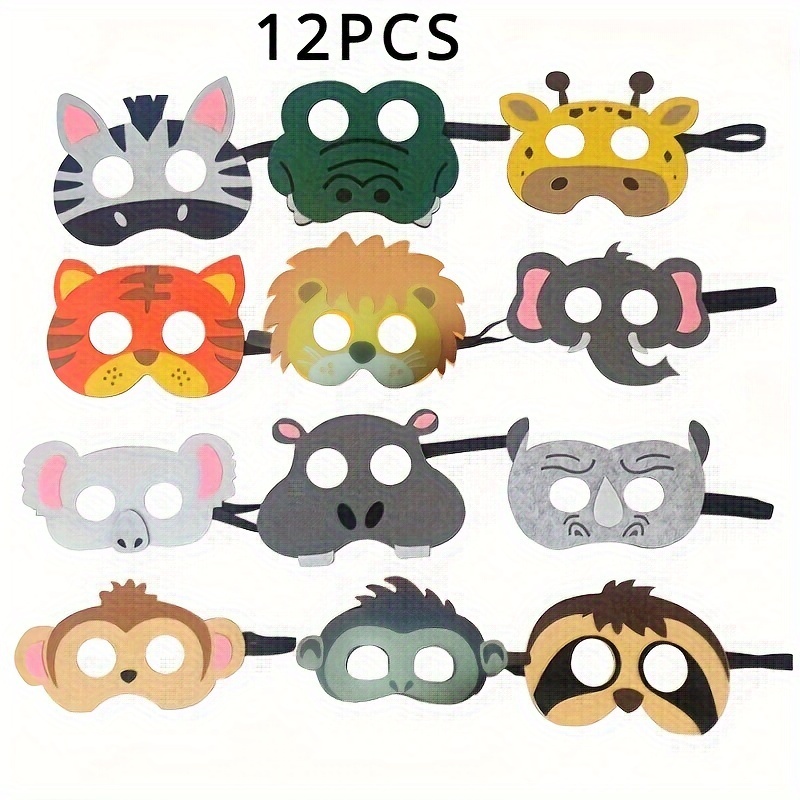 

Cartoon Felt Eye Mask Felt Mask Suitable For Birthday, Halloween And Jungle Themed Party