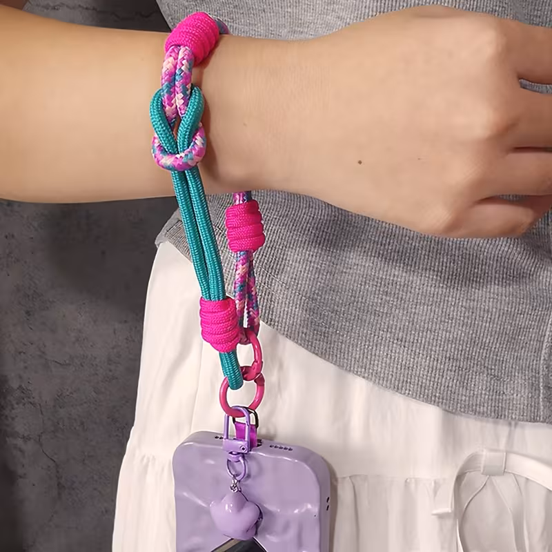 1pc dopamine short lanyard phone strap wrist strap camera accessory pouch pendant keychain Product details 4