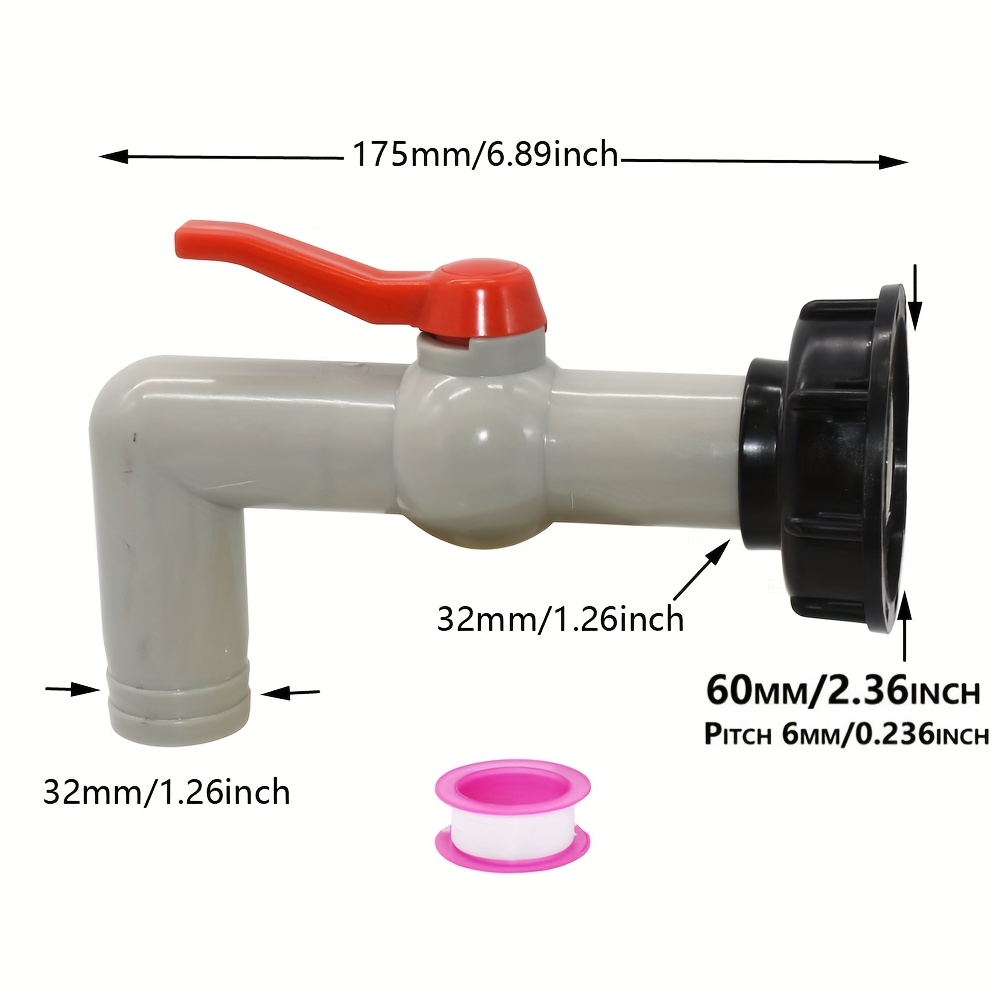 1pc Durable Plastic Ibc Tank Adapter With 60mm Coarse Thread - Versatile Garden Hose Connector, In 1/2", 3/4", 1" Sizes, For