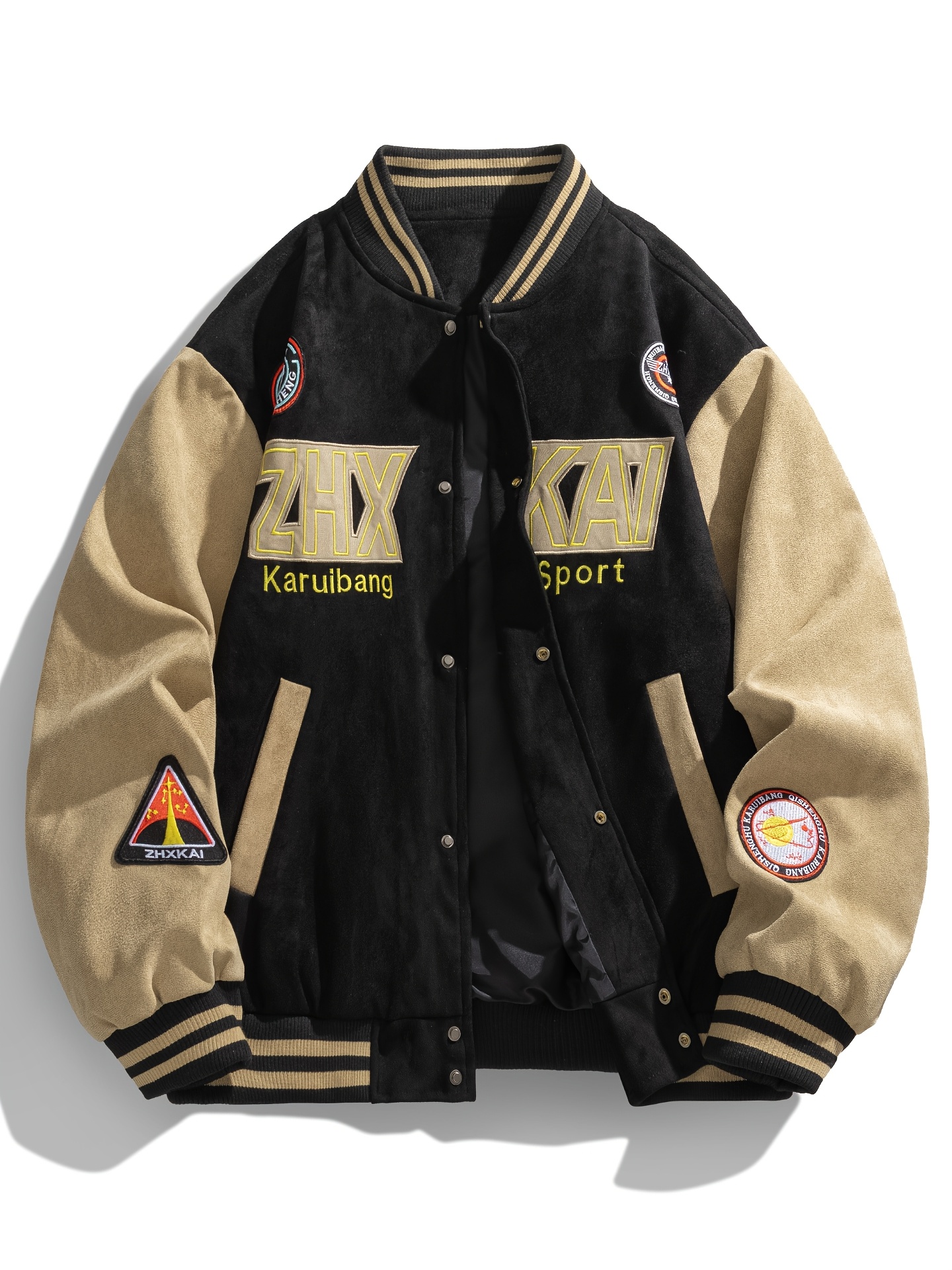 spring autumn embroidered trendy baseball jacket plus size - Temu