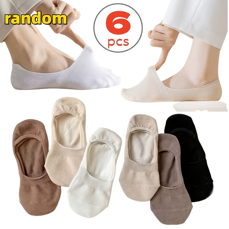 TEMU Calzini invisibili da donna a , 6 pezzi/3 pezzo, e traspiranti, antiscivolo, ideali per l'outdoor in ed estate, per abbinare , ideali con scarpe