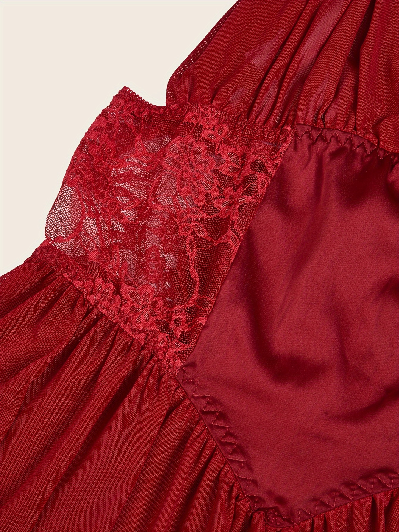 Sensual Lencería Ropa Interior Mujeres: Babydoll Encaje Rojo - Temu