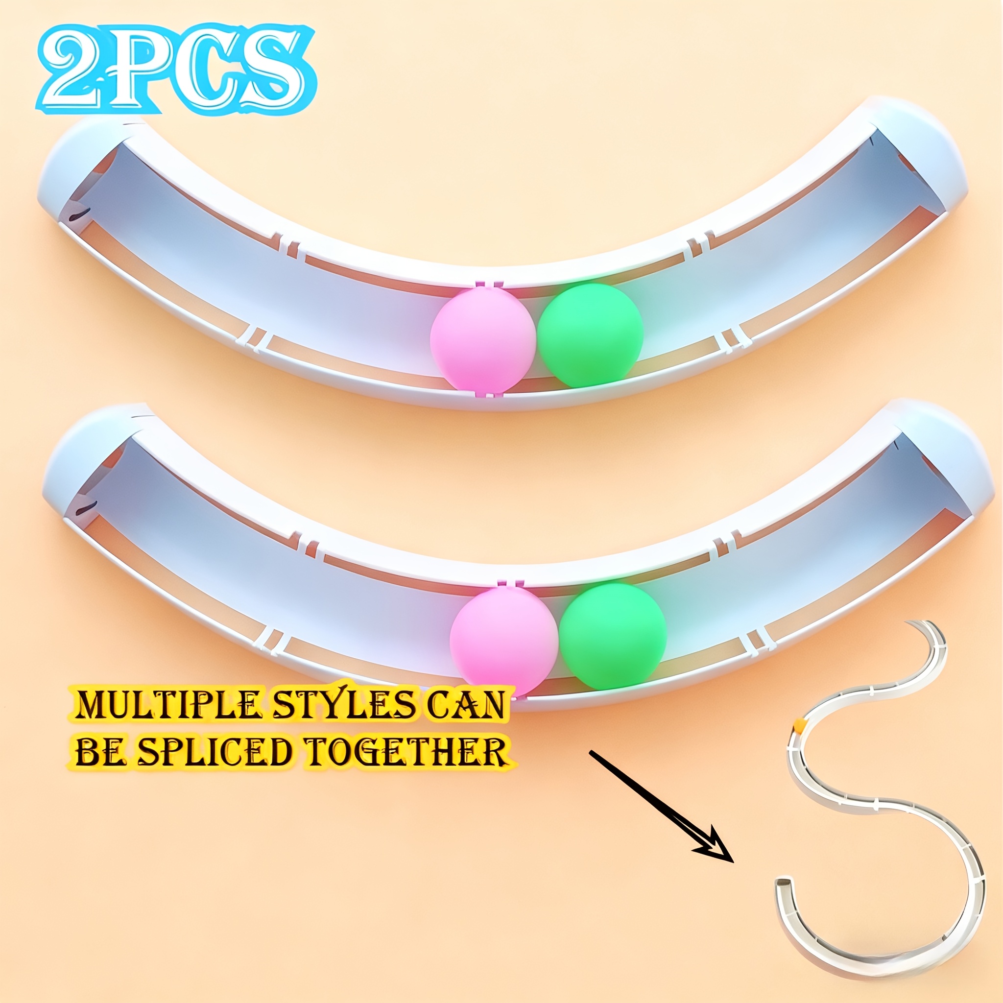 Image of 1pc/2pcs/3pcs Wall-mounted Interactive Cat Toy With Rolling Ball, Durable Plastic, Self-play, No Battery Required, Random Colors For Cats, Christmas Gifts, The Best Gifts For Pets