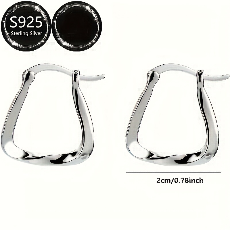 Women's 925 Silver Geometric Earrings Set with Packaging