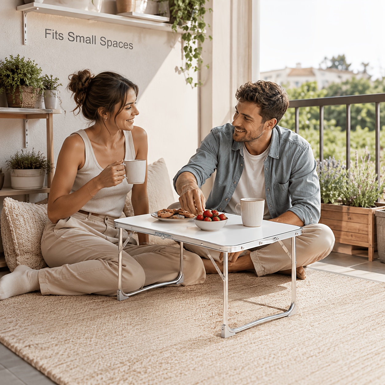 Height Adjustable Folding Picnic Table for Camping & Outdoor Use