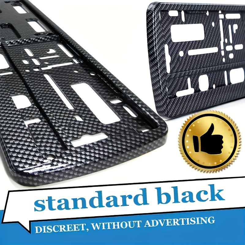 TEMU Single-plate Universal License Plate Frame With Mount, Eu And License Plate Frame, License Plate Frame, Made Of High-quality, Durable Abs