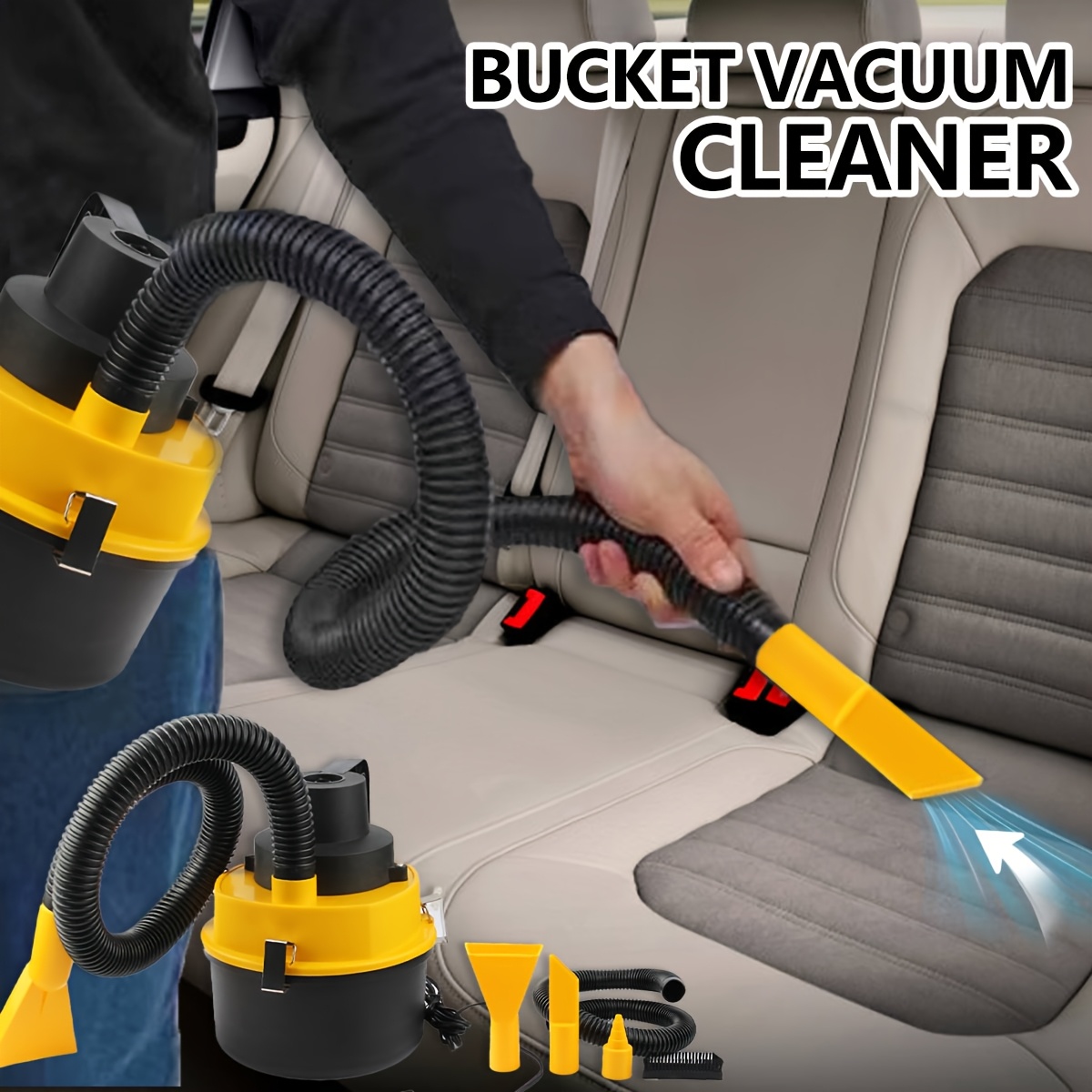 

Vehicle Mounted Suction And Blowing Bucket Vacuum Cleaner Car Portable Multi Tool Cylinder Style Large Capacity Vacuum Cleaner Automobile Interior Cleaning Tool