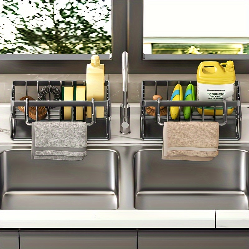 

Kitchen Shelf Rag Storage Drain Rack Perforation-free Household Seasoning Shelf Sink Faucet Sink Ware