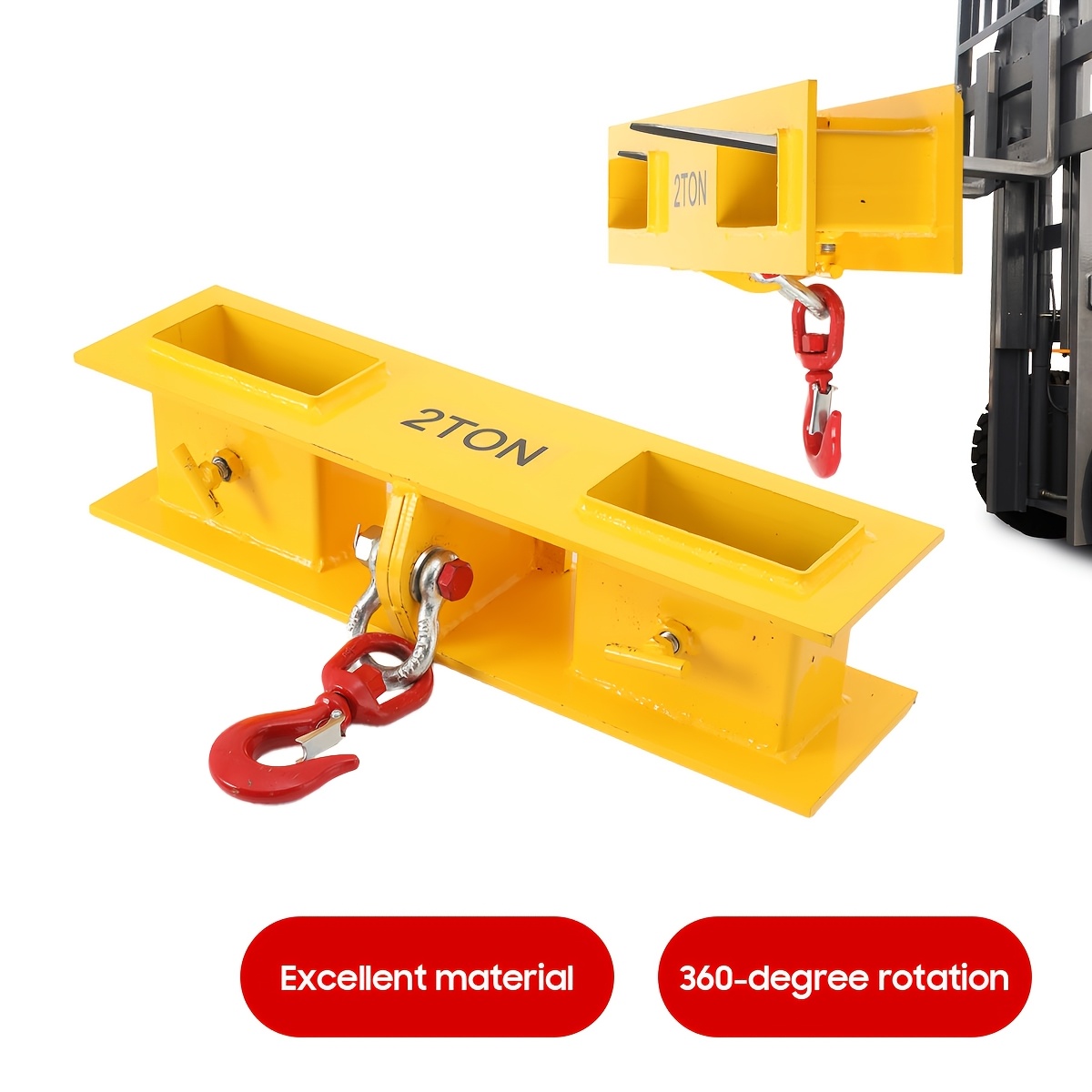 Forklift Lifting Hook With A Double Fork Design, Of Supporting 2000kg, Suitable For Forklift Hoisting Equipment Crane Hooks