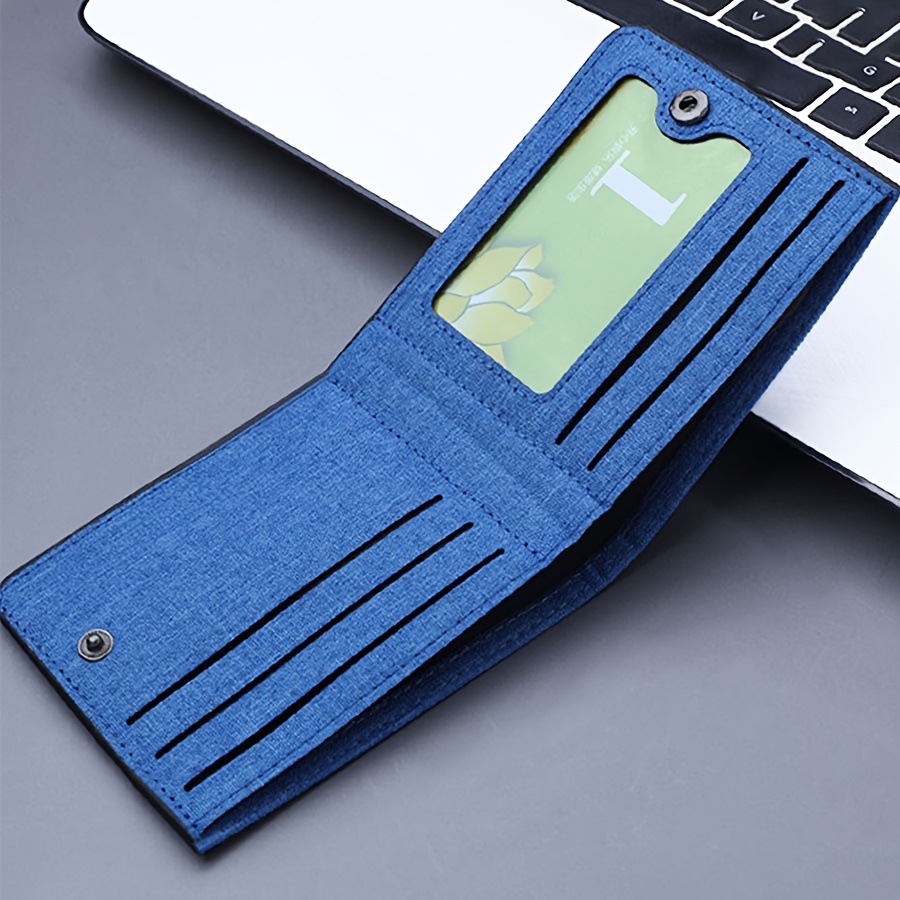 1 billetera de lona para hombre con estampado de dinosaurio, diseño casual de doble pliegue, ligera con cierre de presión, forrada de poliéster, varias ranuras para tarjetas y bolsillo para monedas, estampado de animal a la moda, ideal regalo para él