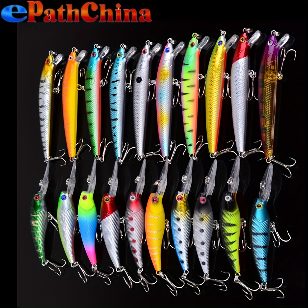 

Ensemble de leurres de pêche ePathChina de 20 piêces - Leurres minnow durs dans 20 couleurs assorties, modèles mixtes pour bass et truite - Idéal pour du Travail, des Pères, de - Matériel ABS