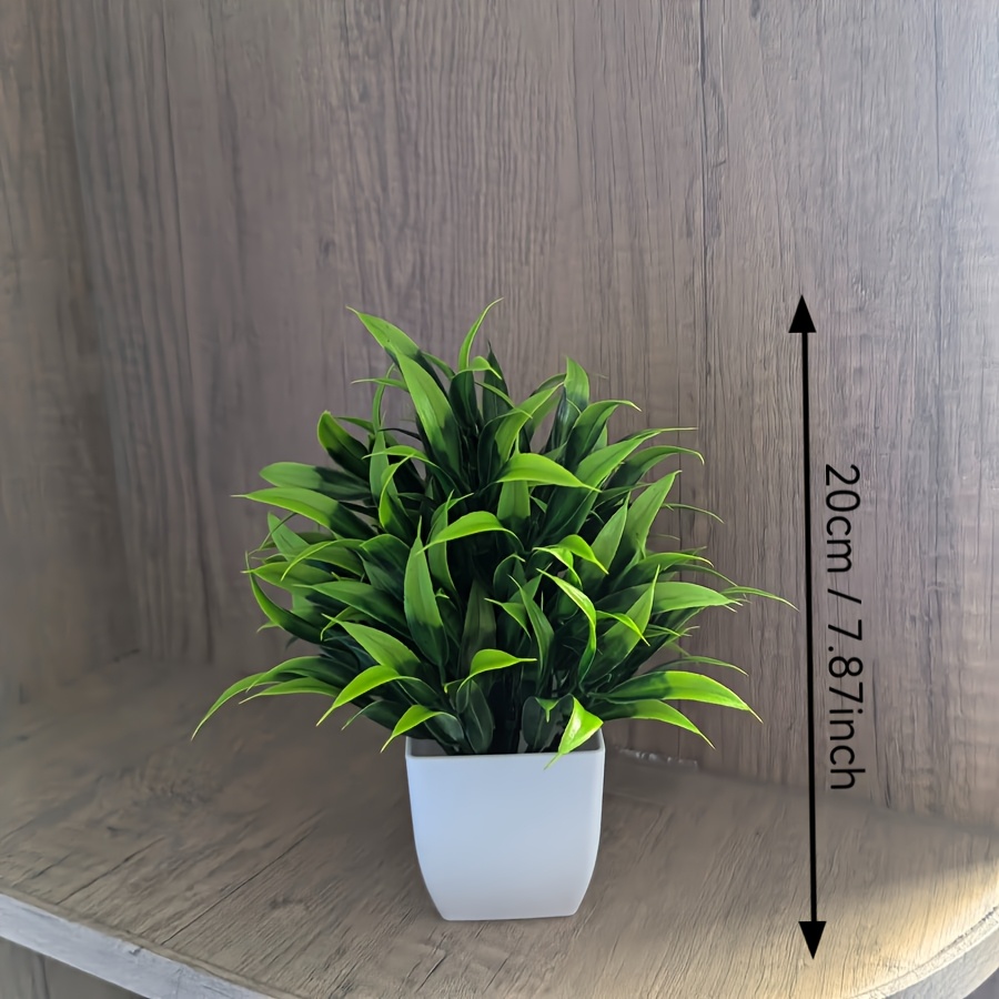 

1pc Eucalyptus Artificial Potted Plant, 20cm/7.87in, Greenery Decorative Grass In White Plastic Pot, No Electricity Or Battery Needed, Ideal For Home, Office, Desk, Dining Table Decor, Gift