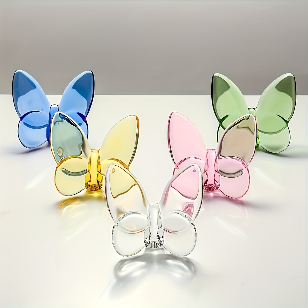 

1pc 6cm Elegant Crystal Glass Butterfly Decoration - Desktops, Bookshelves, Living Room - Ideal For Wedding Gifts & Party Gifts