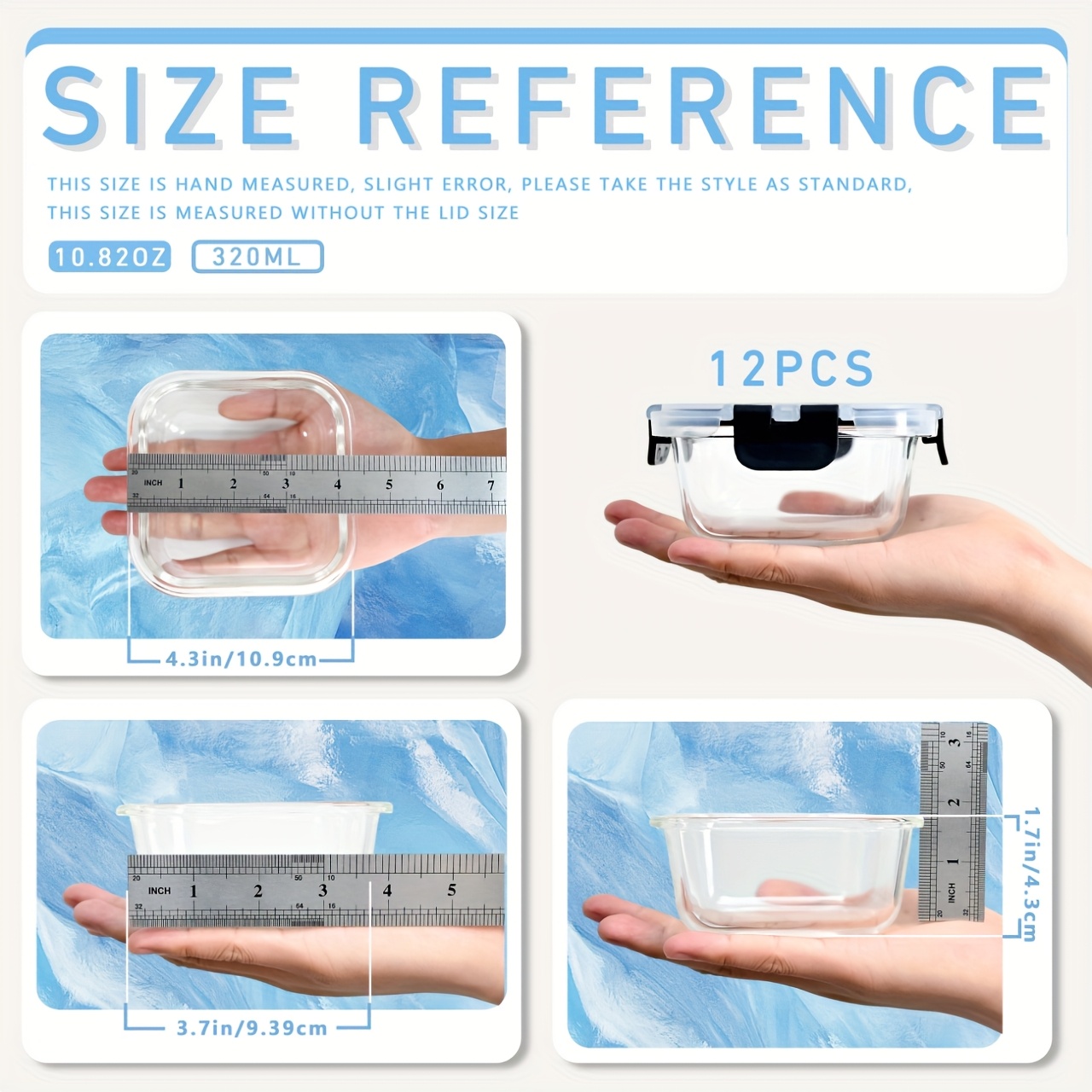 24 glasburkar för matförvaring (12 behållare och 12 lock) - Temu Sweden