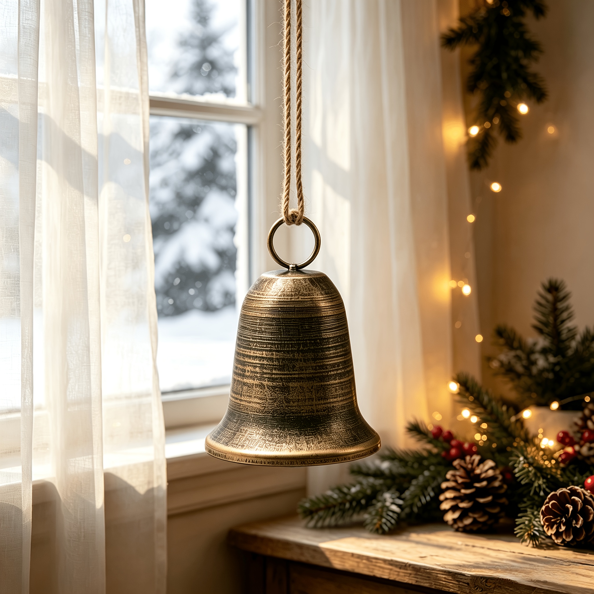 TEMU 1pc Christmas Decoration Bells, Vintage Bells, Diy Metal Christmas Decoration Bells, Door Wreaths And Christmas Tree Decorations - Feminine