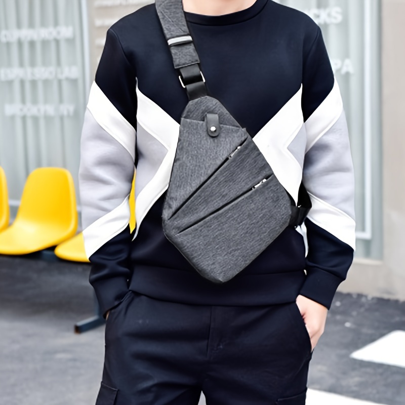 

Stylish Trendy Men's Chest Bag, Portable Digital Storage Bag, Sports Cross Body Backpack, Multi-functional Close-fitting Shoulder Bag