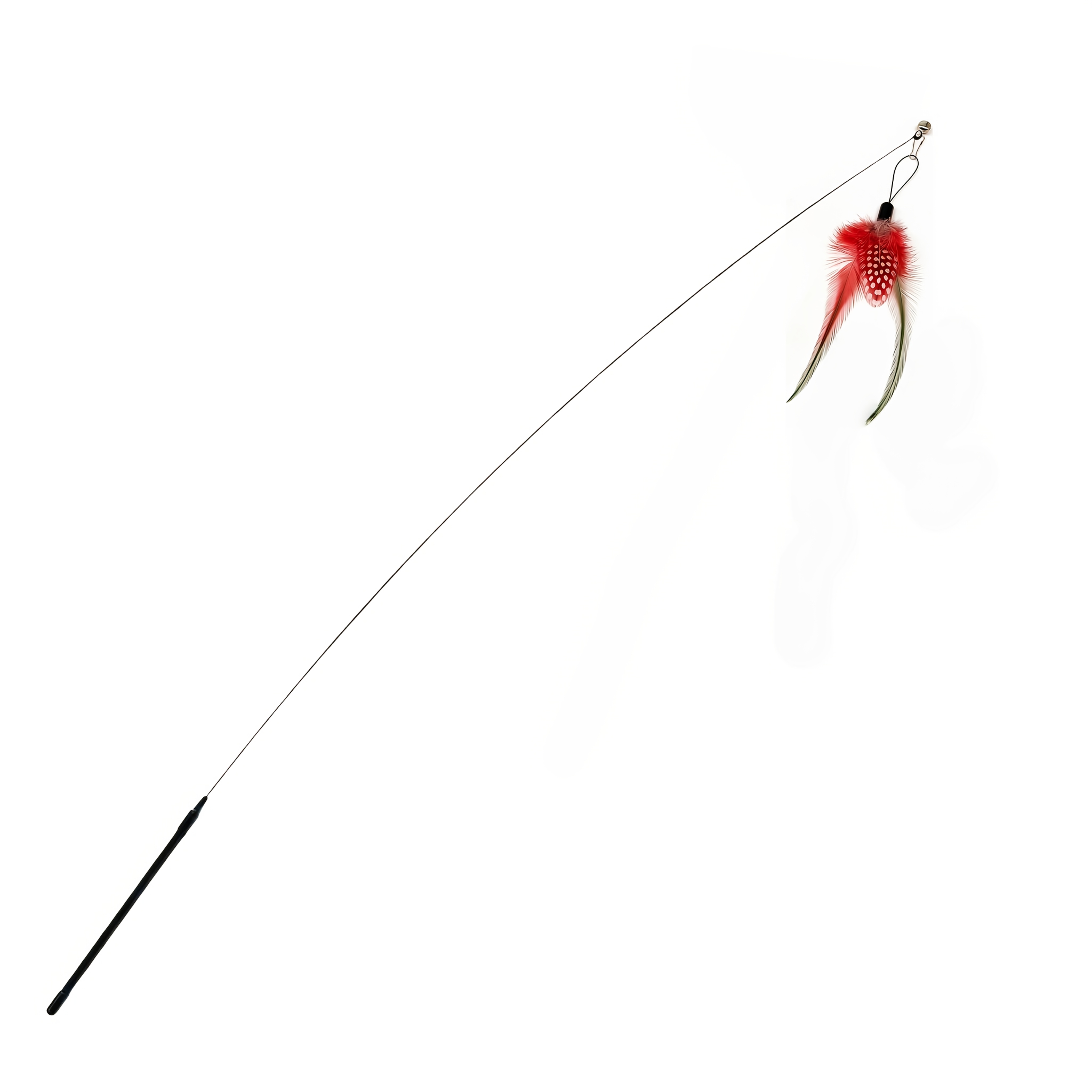 TEMU 43/5000cat Feather Toy Interactive Cat, Handheld Stick Toy, With Bells, Made Of Artificial Fiber Material, Durable Steel Wire, And Training Cat