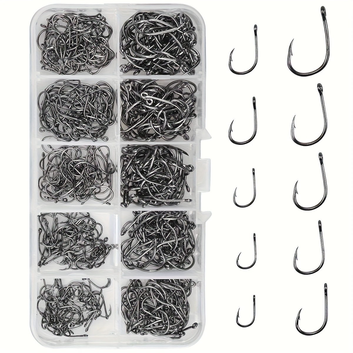 Boxed Fish Hooks - Stainless Steel Fishing Hooks with Storage Box, Mixed Colors, Ideal for Freshwater and Saltwater Fishing, Fishing Tackle Accessory|Stainless Steel Hooks|Durable Construction, Fishing Tackle Accessories