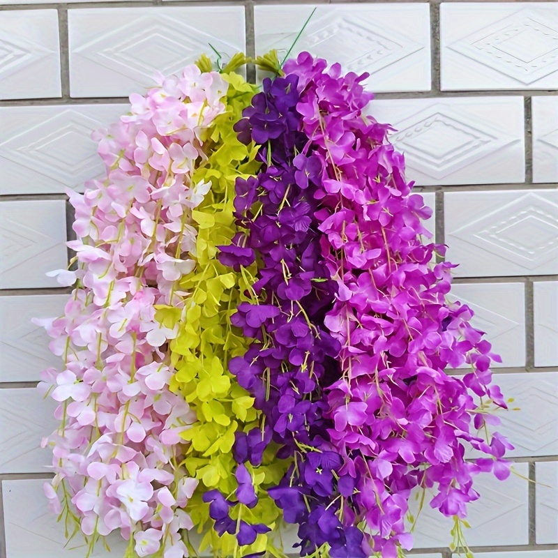 

10pcs Artificial Wisteria Flowers Vine, Fake Wisteria Garland Hanging Flowers For Wedding Garden Home Party Decorations