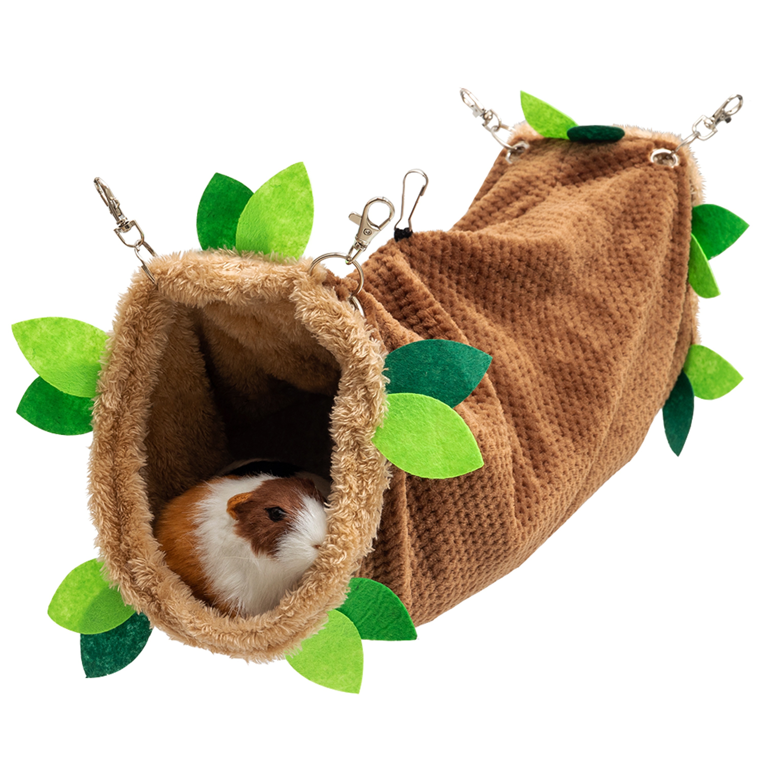 Image of Cozy Fleece Guinea Pig Tunnel - Soft Swing For Small Pets, Ideal For Hamsters, , & Squirrels