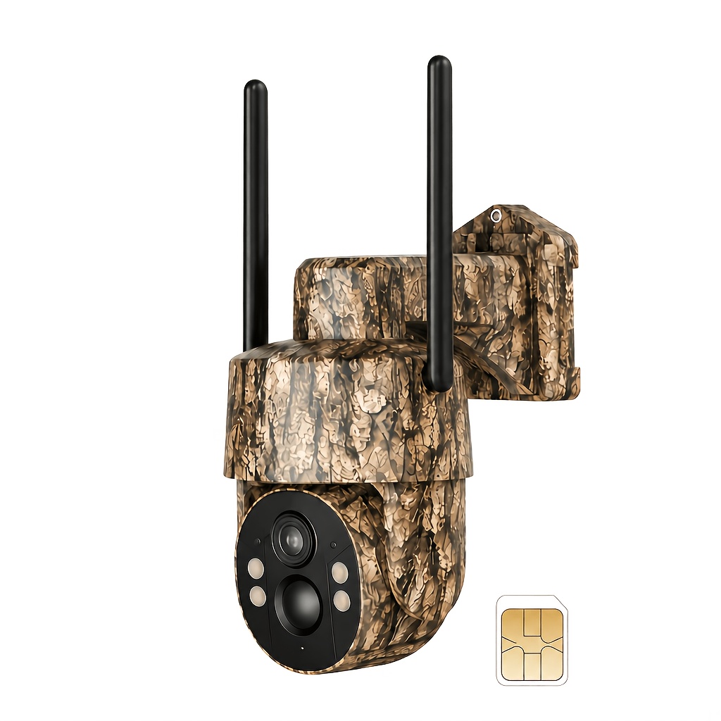 TEMU 4g Security Cameras Wireless Outdoor With 2k , Ultra Hd Night Vision, Built-in Sim Card, Remote , 0.2s Motion Activation, With Solar Panel,