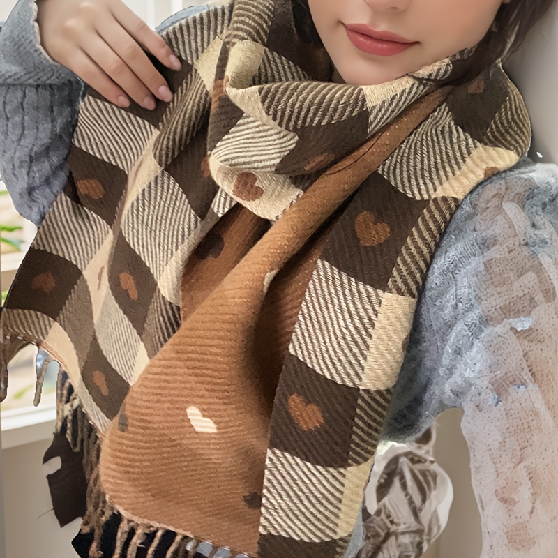 

Un foulard de mode pour femmes en de cœur, fabriqué en polyester, chaud et coupe-vent, flexible, , adapté pour les du , cadeaux de fête d'anniversaire, accessoires pour femmes