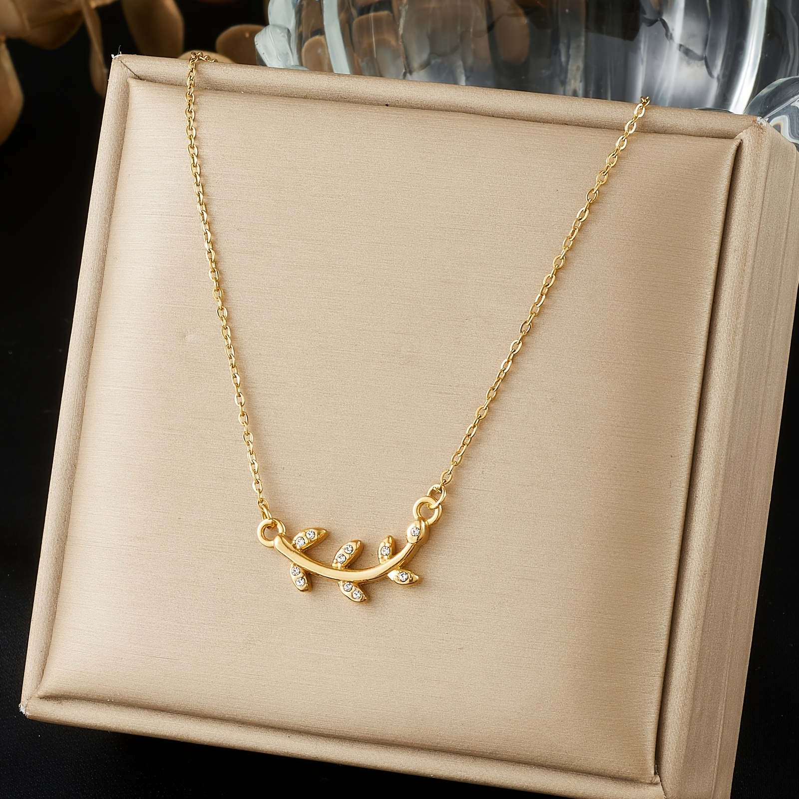 Women's Rhinestone Tree Branch Pendant Necklace