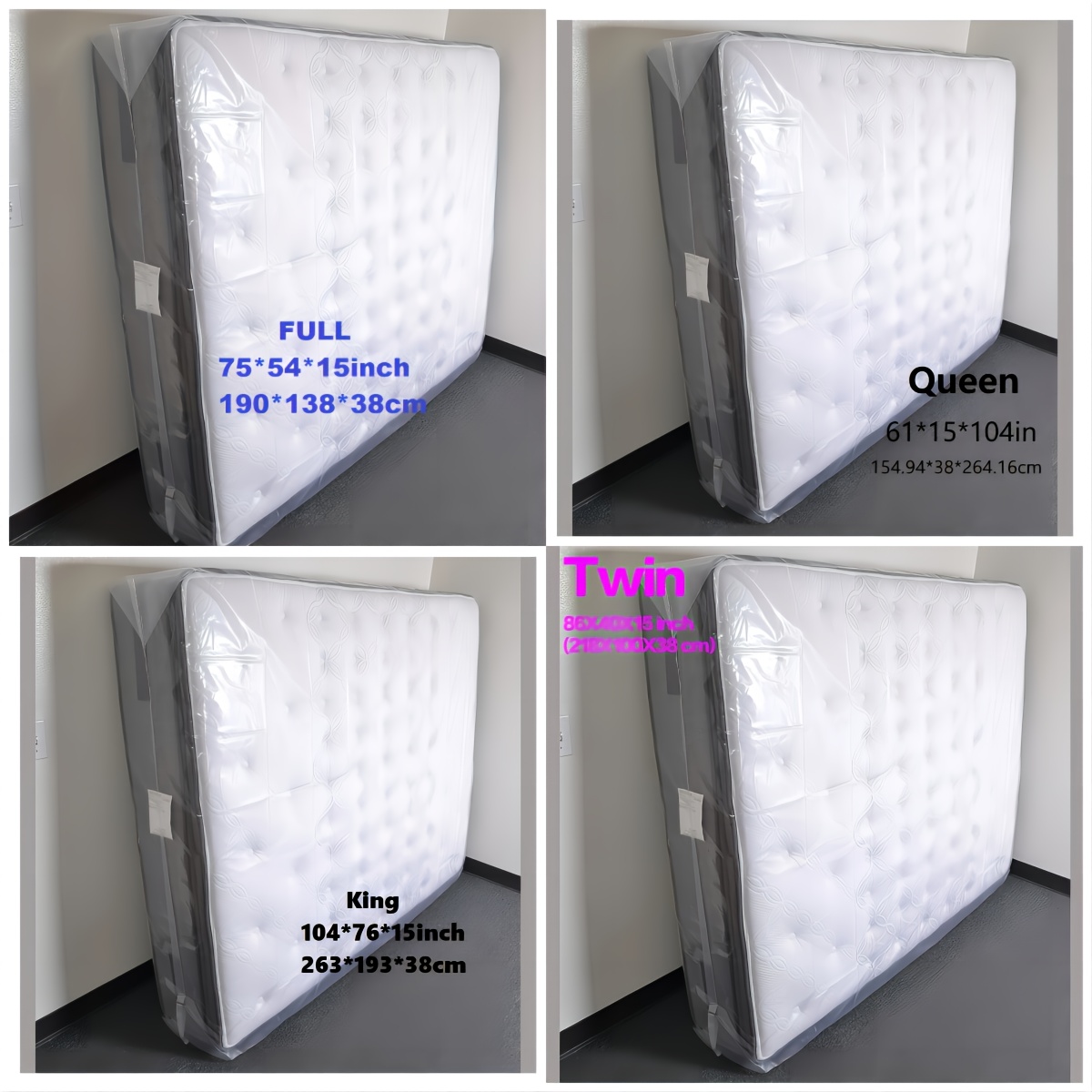 

Ultra-durable 2mil Mattress Protector Bag - Tear & Puncture Resistant, Reinforced Polyethylene Cover For King, Queen, Twin, Full Sizes - Ideal For Moving & Long-term Storage